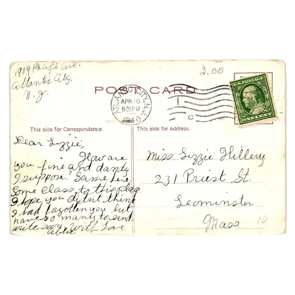 Vintage Atlantic City Postcard 1910 Bathing Above Million Dollar Pier NJ